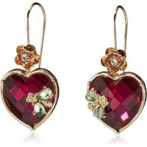 Womens Stone Heart Dangle Earrings